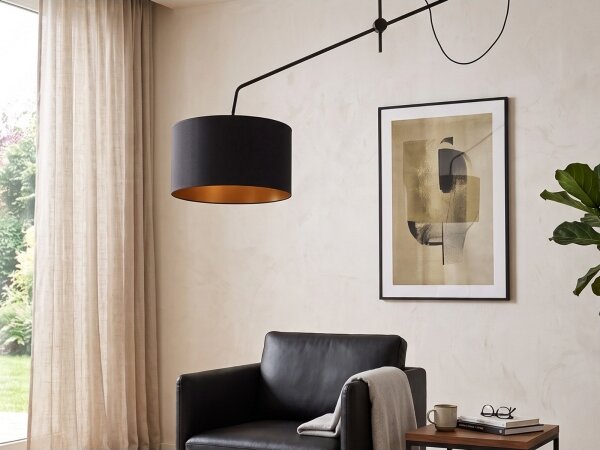 LED регулируем полилей за повърхностен монтаж VENICE 1xE27/60W/230V черен/златен