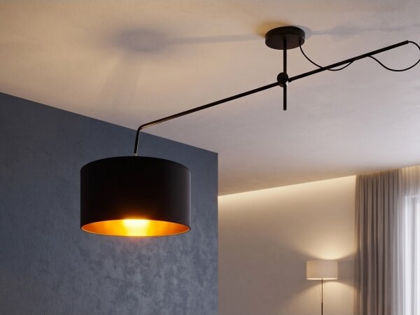 LED регулируем полилей за повърхностен монтаж VENICE 1xE27/60W/230V черен/златен