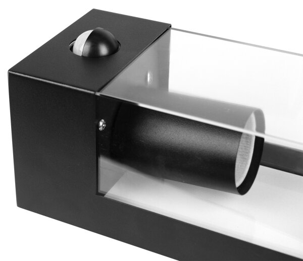 Външен стенен осветител със сензор 1xE27/15W/230V IP44, черен