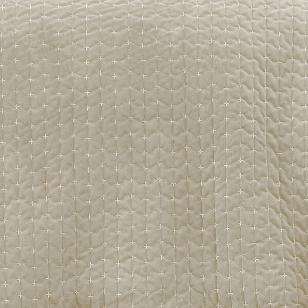 Бежово капитонирано покривало за легло 240x260 cm Attica Velvet Embroidered – Bianca