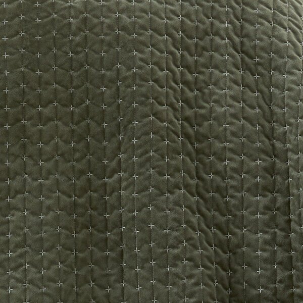 Зелено капитонирано покривало за легло 240x260 cm Attica Velvet Embroidered – Bianca