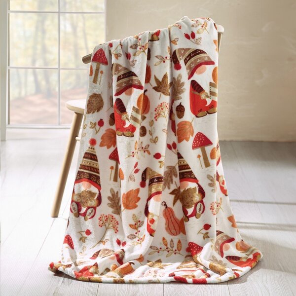 Оранжево-кафяво одеяло от микроплюш 130x170 cm Woodland Gonks – Catherine Lansfield