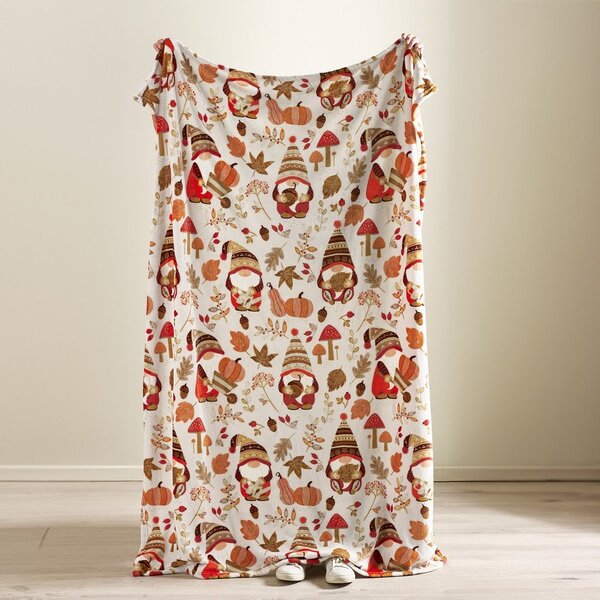 Оранжево-кафяво одеяло от микроплюш 130x170 cm Woodland Gonks – Catherine Lansfield