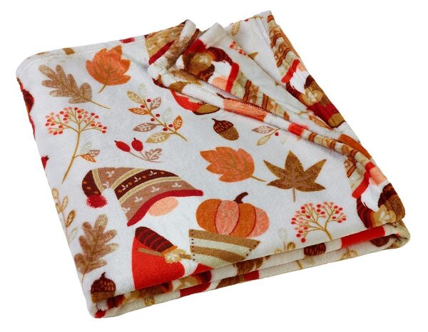 Оранжево-кафяво одеяло от микроплюш 130x170 cm Woodland Gonks – Catherine Lansfield