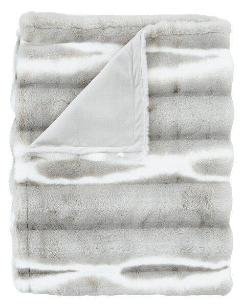 Светлосиво одеяло от изкуствена кожа 130x170 cm Flint – Catherine Lansfield