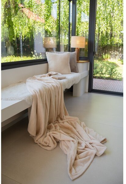 Одеяло от микроплюш в цвят слонова кост 150x200 cm Pippa – Tiseco Home Studio