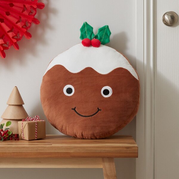 Плюшена декоративна възглавница с коледен мотив 35x35 cm Christmas Pudding – Catherine Lansfield