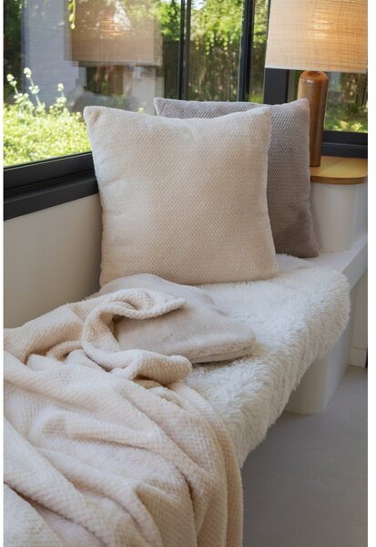 Одеяло от микроплюш в цвят слонова кост 150x200 cm Pippa – Tiseco Home Studio