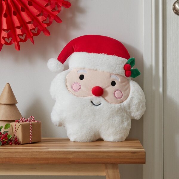 Плюшена декоративна възглавница с коледен мотив 38x32 cm Christmas Santa – Catherine Lansfield
