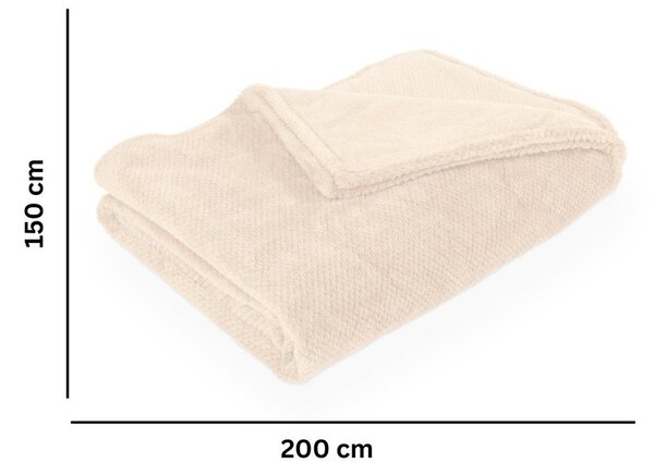 Одеяло от микроплюш в цвят слонова кост 150x200 cm Pippa – Tiseco Home Studio