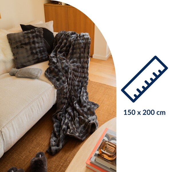 Сиво одеяло от микроплюш 150x200 cm Wave – Tiseco Home Studio