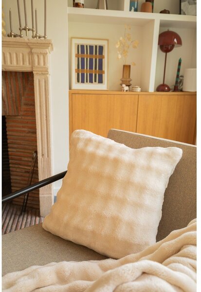 Одеяло от микроплюш в цвят слонова кост 150x200 cm Wave – Tiseco Home Studio