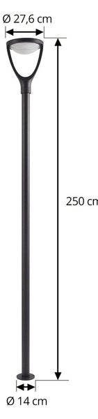 Lucande LED външно осветление Filor, черно, алуминий, 250 cm, Черен, Алуминий, Модерен