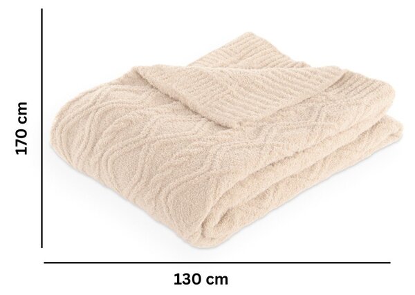 Одеяло от микроплюш в цвят слонова кост 130x170 cm Aspen – Tiseco Home Studio