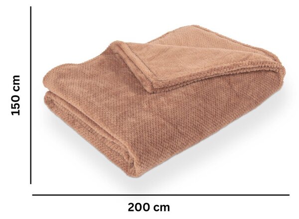 Кафяво одеяло от микроплюш 150x200 cm Pippa – Tiseco Home Studio