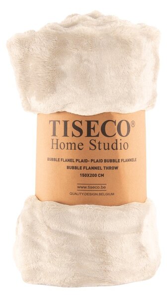 Одеяло от микроплюш в цвят слонова кост 150x200 cm Wave – Tiseco Home Studio