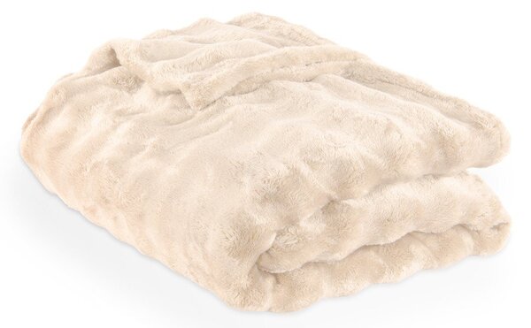 Одеяло от микроплюш в цвят слонова кост 150x200 cm Wave – Tiseco Home Studio