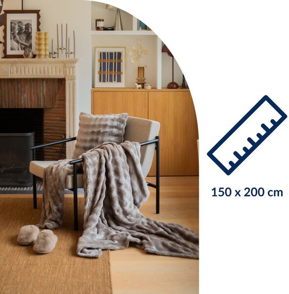 Кафяво-сиво одеяло от микроплюш 150x200 cm Wave – Tiseco Home Studio