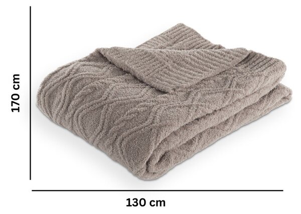 Кафяво-сиво одеяло от микроплюш 130x170 cm Aspen – Tiseco Home Studio