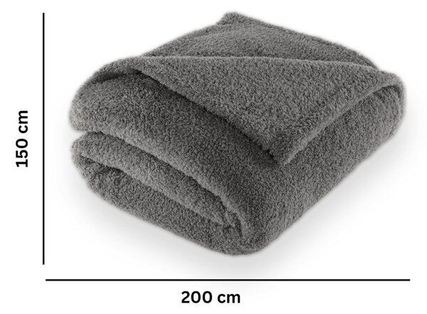 Сиво одеяло от микроплюш 150x200 cm Cocoon – Tiseco Home Studio