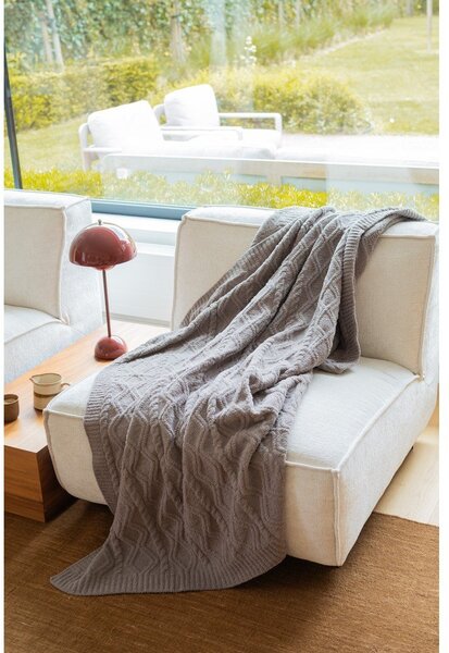 Кафяво-сиво одеяло от микроплюш 130x170 cm Aspen – Tiseco Home Studio