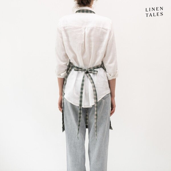 Ленена престилка Forest Green Gingham – Linen Tales
