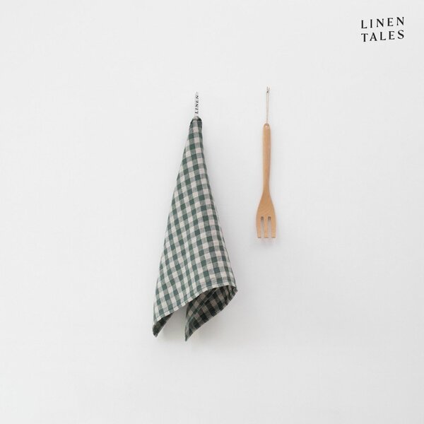Ленена кърпа за съдове 45x65 cm Forest Green Gingham – Linen Tales
