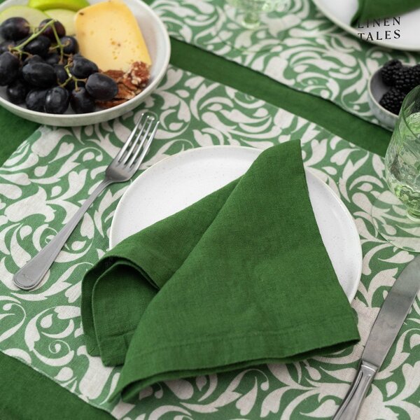 Ленена подложка за хранене 35x45 cm Evergreen Damask – Linen Tales