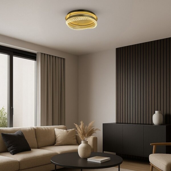 LED таванно осветително тяло LED/36W/230V Ø 43 cm златисто
