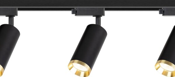 Точково осветително тяло за релсова система MICA 3xGU10/10W/230V черно/златно