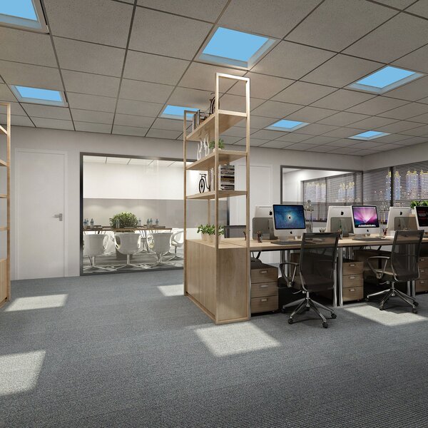 Hera LED панел Sky Window 60x60cm с монтажна рамка, Затъмняване, Бял, Дневна/трапезария, Метал, Модерен, Директен ъглов таван