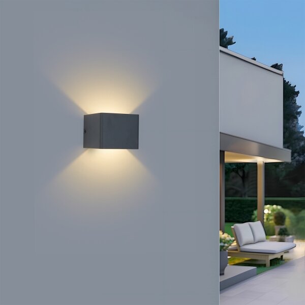 Brilagi - LED външно стенно осветително тяло DONNANI LED/5W/230V антрацит IP44