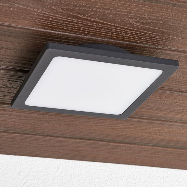 Lucande LED лампа за таван Mabella, 23 cm, антрацит, Черен, Алуминий, Модерен