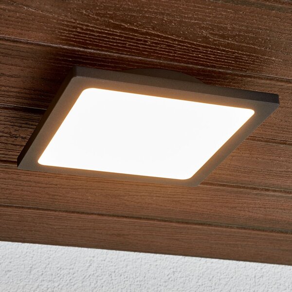 Lucande LED лампа за таван Mabella, 23 cm, антрацит, Черен, Алуминий, Модерен