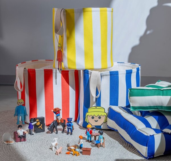 Синя текстилна детска кошница за играчки ø 30x28 cm Stripes – Playmobil