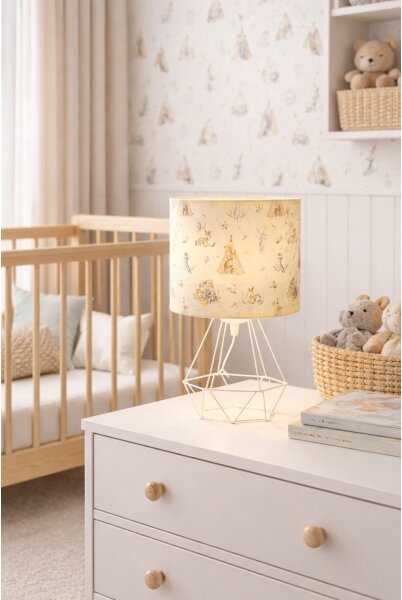 Детска настолна лампа KIDS ROOM 1xE27/60W/230V Ø 18 см с животински мотиви