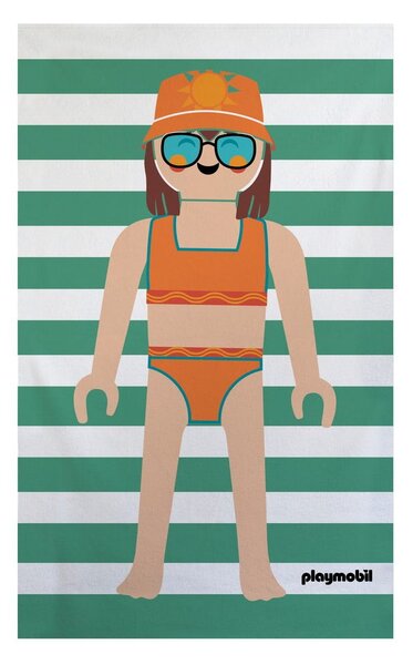 Зелена памучна плажна кърпа от тери 75x140 cm Summer Girl – Playmobil