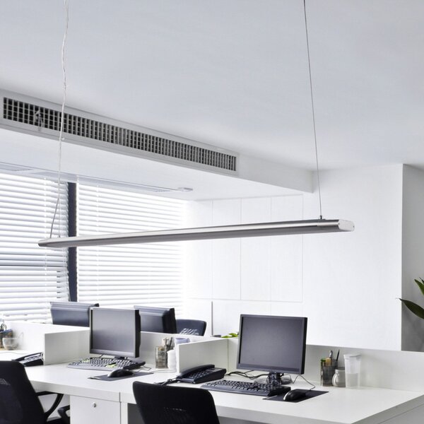 Arcchio Vinca LED висящо осветление, 120 cm, 3 450 lm, 4 000 K, Металик, кабинет / офис, Пластмаса, Модерен