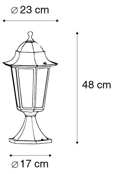 Класическа основа за външни фенери черна 48 см IP44 - Ню Орлиънс
