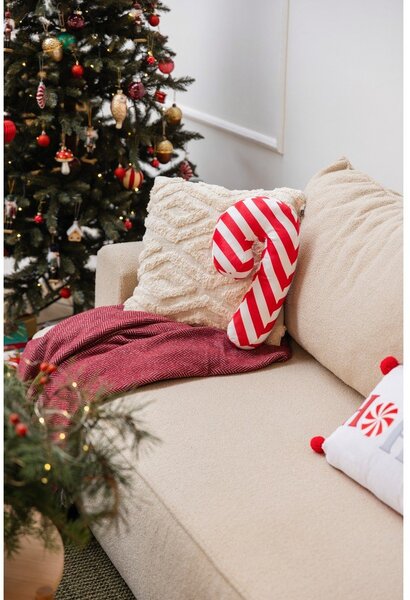 Декоративна възглавница с коледен мотив от флийс 50x30 cm Candy Cane – Catherine Lansfield