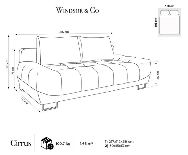 Зелен триместен разтегателен диван Cumulus - Windsor & Co Sofas