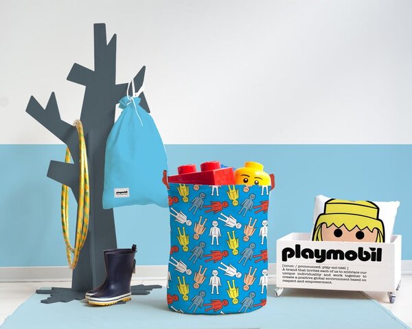 Синя текстилна детска кошница за играчки ø 40x50 cm Everywhere – Playmobil