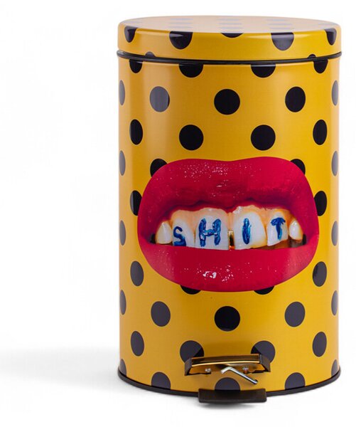 Seletti - Shit Toiletpaper Home Dustbin Ø 20,5xH27,5 Жълт/Черно/Multicolor Seletti