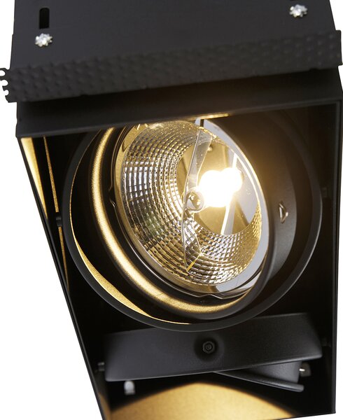 Комплект от 3 спотове за вграждане черни GU10 AR111 trimless 2-light - Oneon