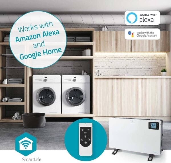 Nedis HTCO50WTW - Електрически нагревател/конвектор 750/1250/2000W/230V WT + дистанционно управление