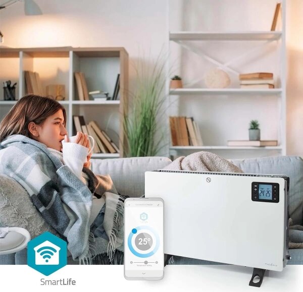 Nedis HTCO50WTW - Електрически нагревател/конвектор 750/1250/2000W/230V WT + дистанционно управление