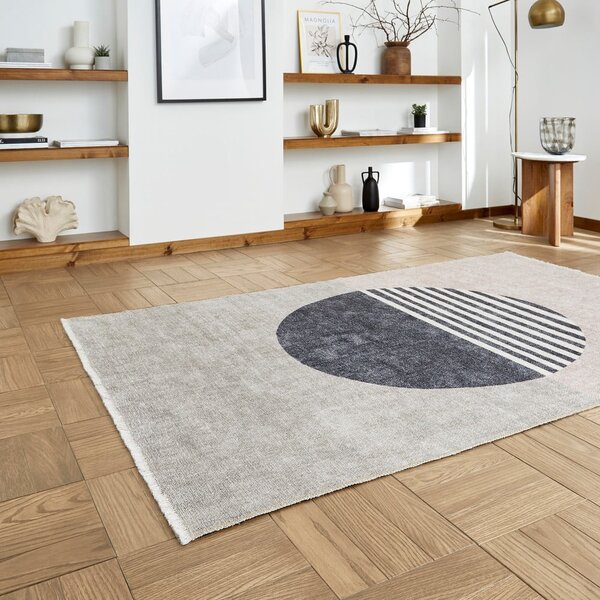 Сива пътека със смес от памук подходяща за пране 60x170 cm Whisper – Think Rugs