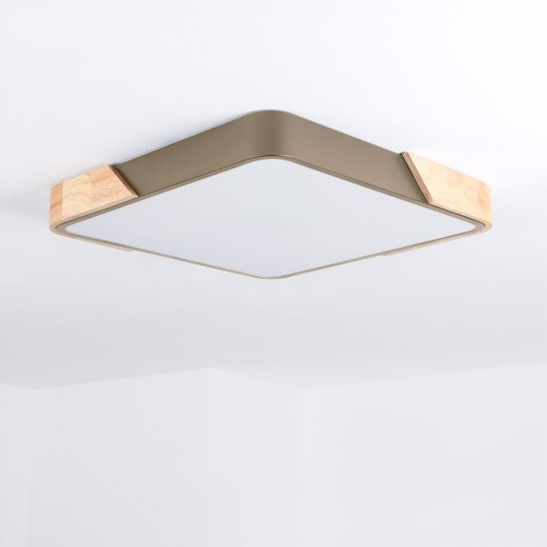 BRILAGI - димируемо LED осветително тяло PILANA SQUARE LED/48W/230V дъб/бежово 42x42 cm + дистанционно управление