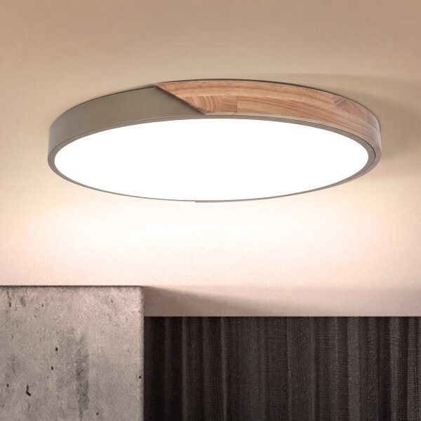 BRILAGI - Димируемо LED осветително тяло PILANA LED/60W/230V дъб/бежов Ø 60 см + с дистанционно управление
