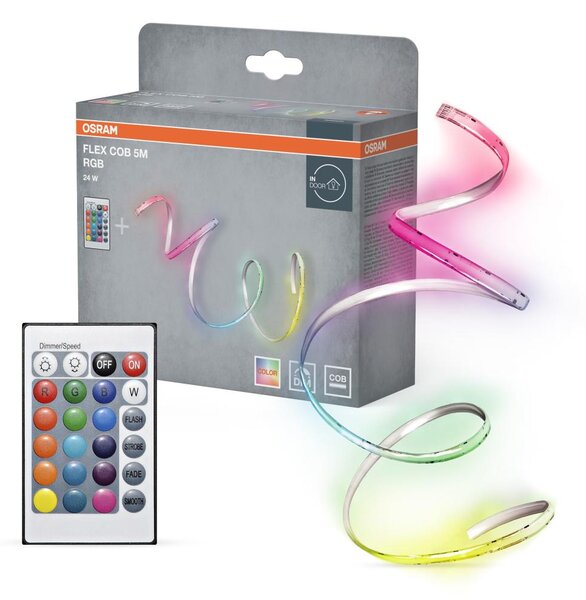 Osram - LED RGB димируема лента FLEX COB 5m LED/24W/230V + дистанционно управление